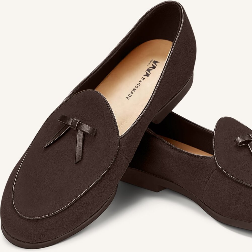 M.A.M.A. Bow Collection - Women's Dark Brown Loafers